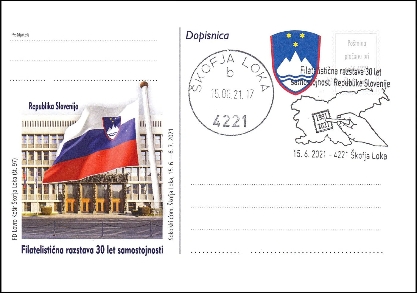 FILATELISTIČNA RAZSTAVA 30 LET SAMOSTOJNOSTI REPUBLIKE SLOVENIJE